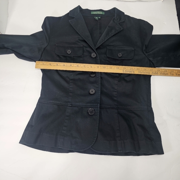 Lauren Ralph Lauren Women's Cropped Black Blazer Size M - Picture 6 of 8